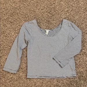 Forever 21 black & white stripped crop top medium